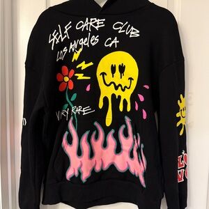 PacSun Black Hoodie with Colorful Graphics